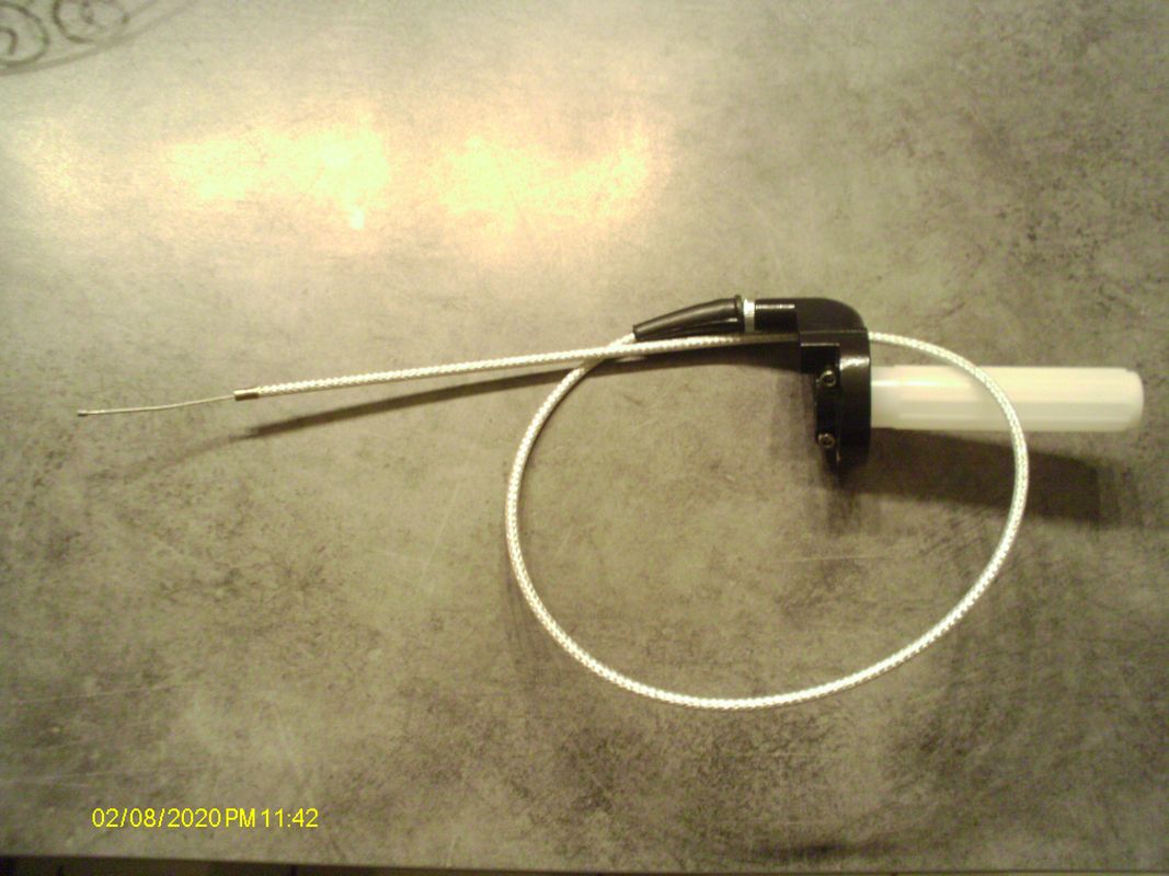 Honda 125 mono 4T: Poignée de gaz complète avec câble stylisé
